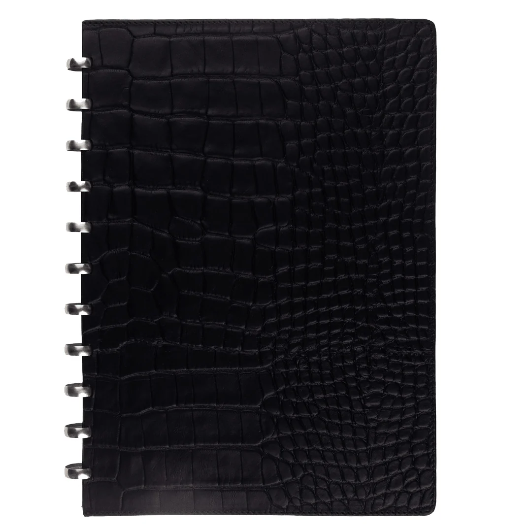 Atoma Pur Croco Black Leather Notebook 210 x 295