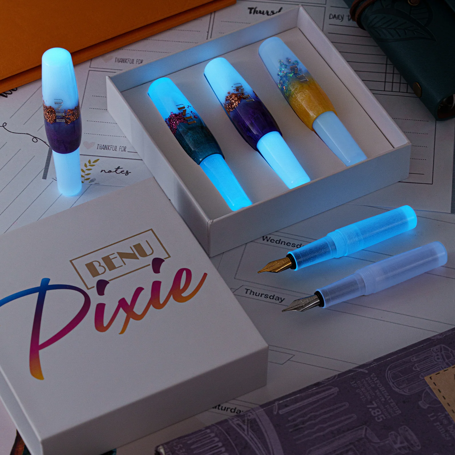 Benu Pixie Pocket Fountain Pen Luminous Haze Set of 3 - Image 2
