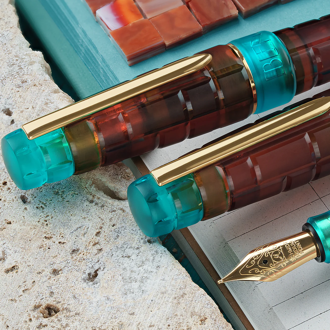 Benu Tessera Fountain Pen Ribbon Turquoise - Image 4