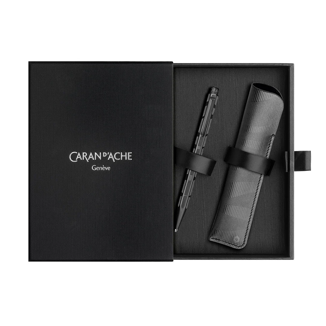 Caran d'Ache Ecridor Ballpoint Pen and Pen Case Black Lines - Image 2