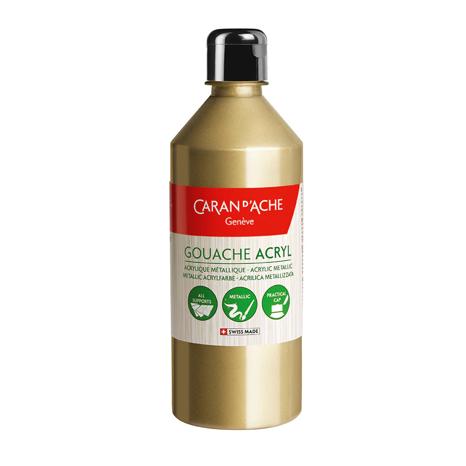 Caran d'Ache Gouache Acryl Liquid 500ml Metallic - Image 2