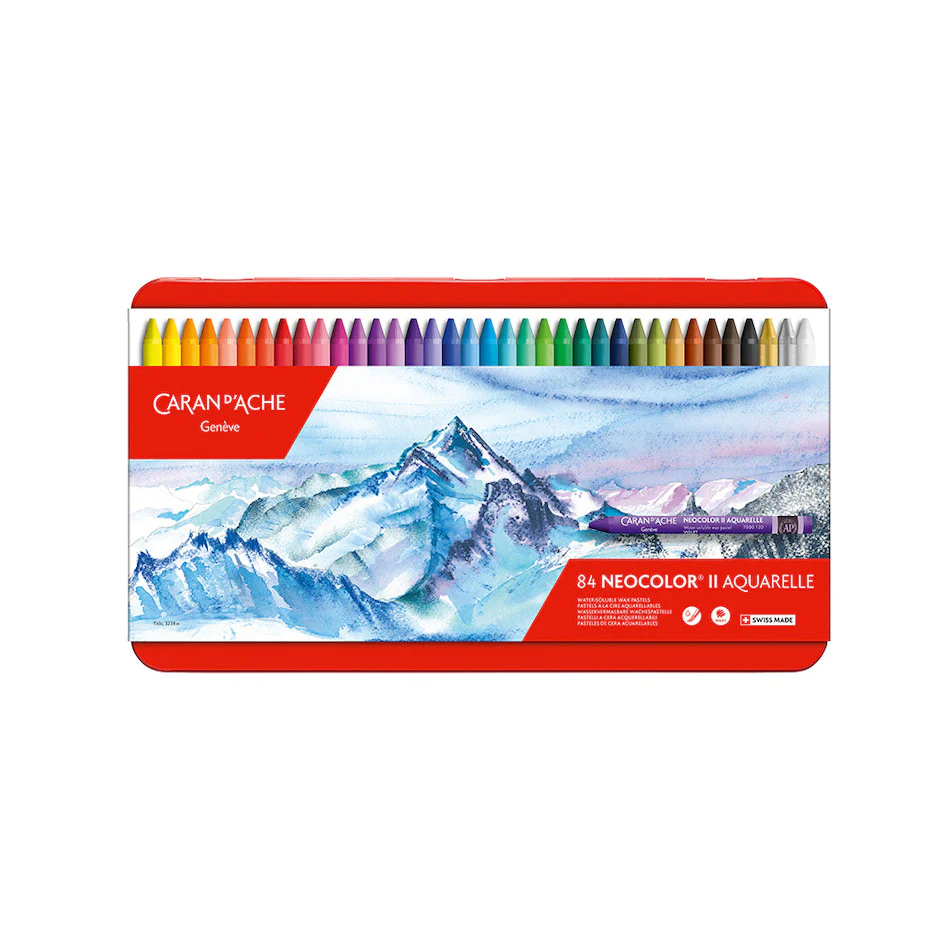 Caran d'Ache Neocolor II Water Soluble Wax Pastel Box of 84 Assorted