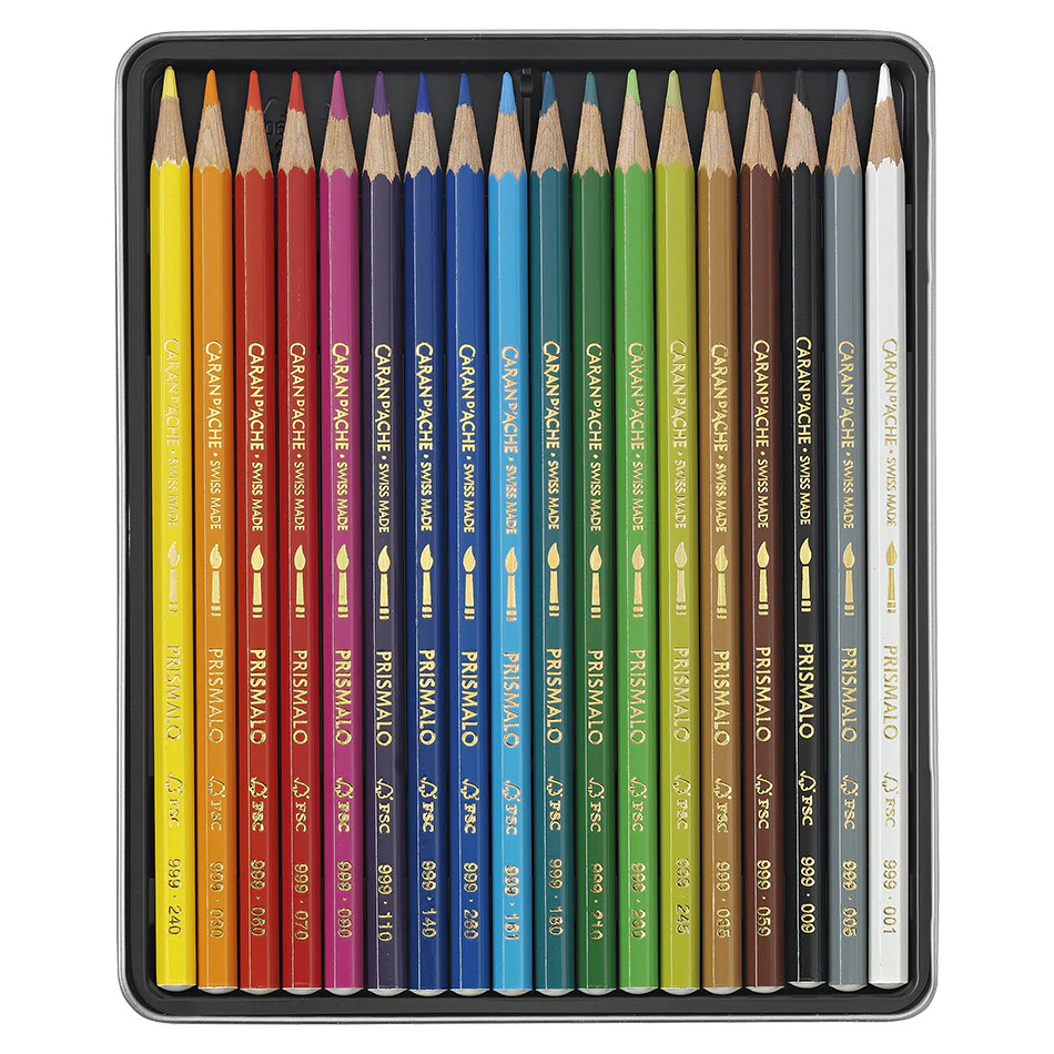Caran d'Ache Prismalo Water-Soluble Colouring Pencils Tin of 18 - Image 2
