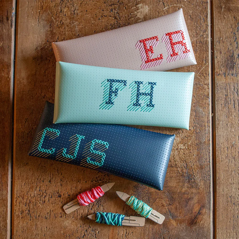 Chasing Threads Stitch Pencil Case Navy - Image 8