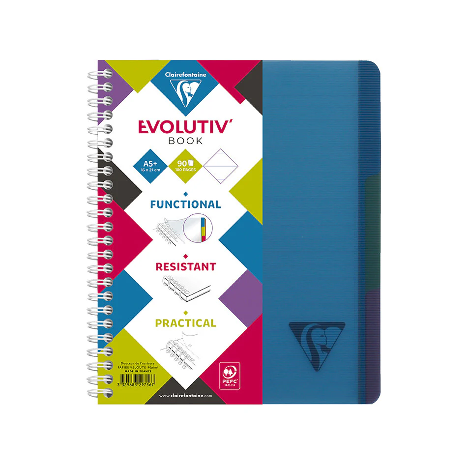 Clairefontaine Linicolor Wirebound Notebook A5 + 3 Removable Dividers - Image 2