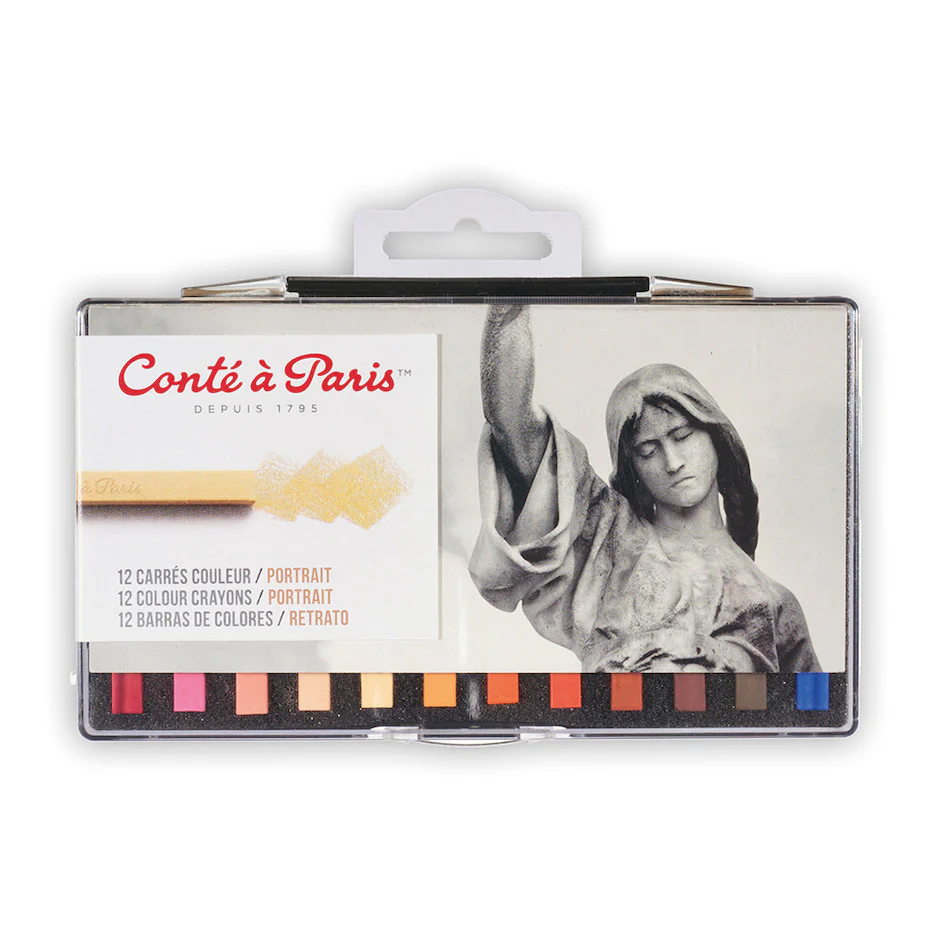 Conté à Paris Carre Colour Crayons Box of 12 Portrait