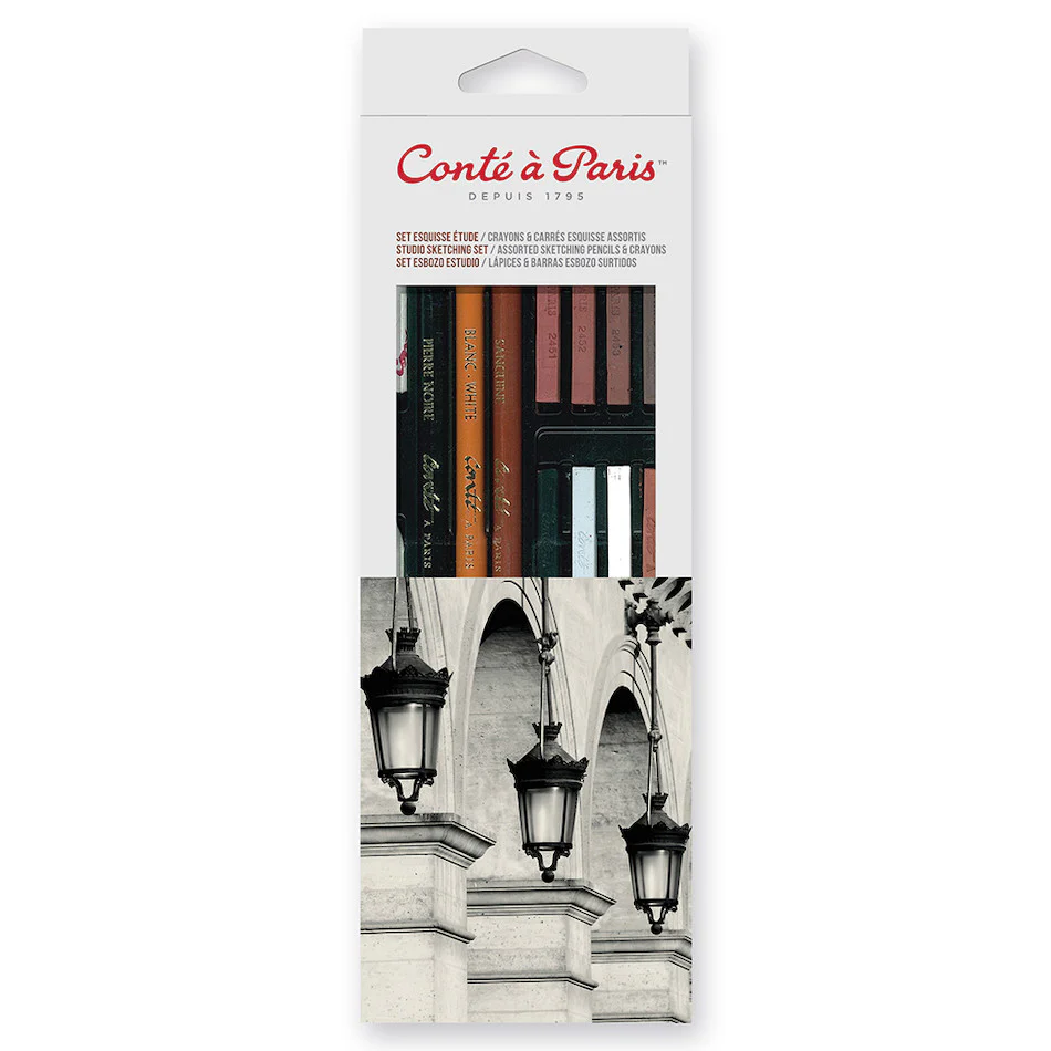Conté à Paris Carre Sketching Crayons and Sketching Pencils Studio Set