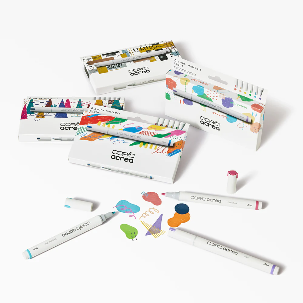 Copic Acrea Paint Marker Set of 6 Essential Colours - Image 4