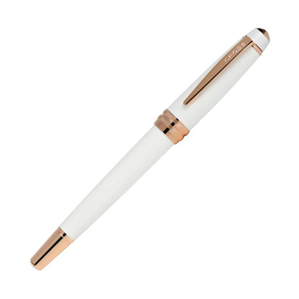 Cross Bailey Rollerball Pen White Lacquer with Rose Gold Trim - Image 2