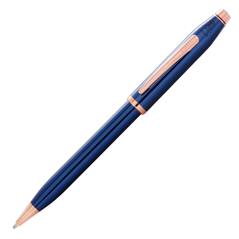 Cross Century II Ballpoint Pen Cobalt Blue with Rose Gold Trim