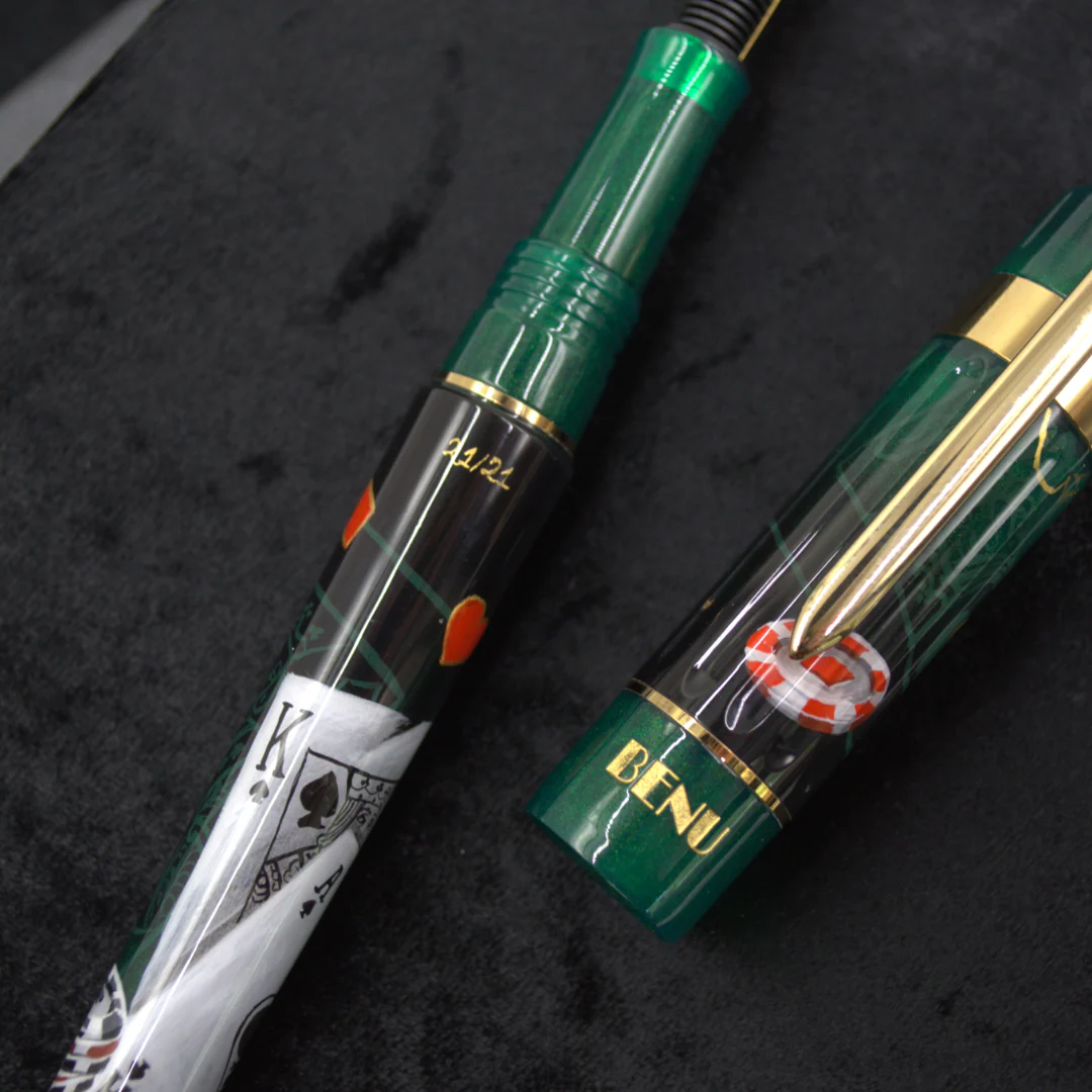 Cult Pens Exclusive Tribute 21st Birthday Hand Painted Celebration Pen by Benu Limited Edition Blackjack - Image 2
