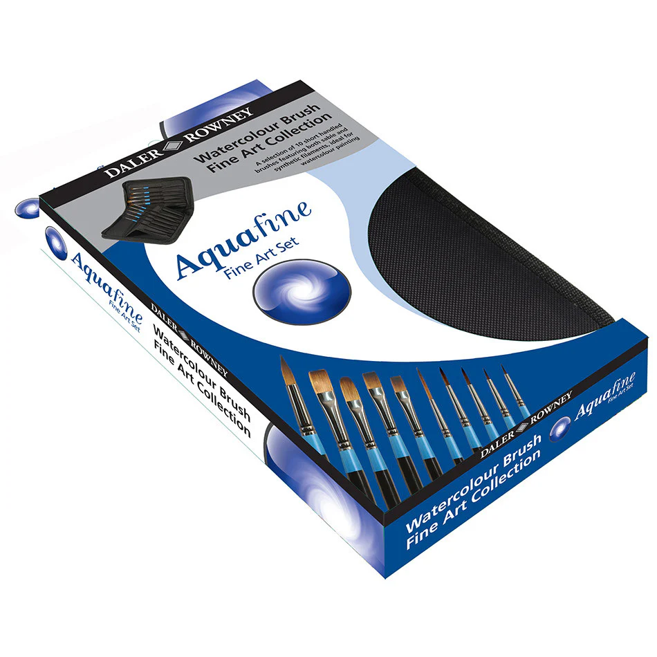 Daler-Rowney Aquafine Watercolour Brush Fine Art Zip Case of 10 - Image 2