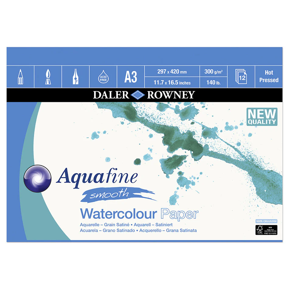 Daler-Rowney Aquafine Watercolour Smooth Pad A3