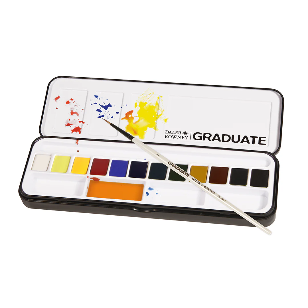 Daler-Rowney Graduate Watercolour Paint Half-Pan Set of 12 - Image 3