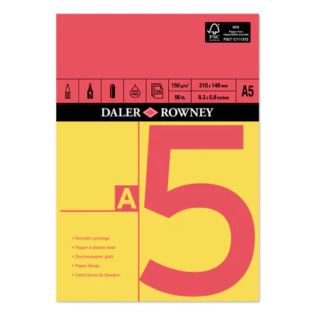 Daler-Rowney Red & Yellow Pad A5