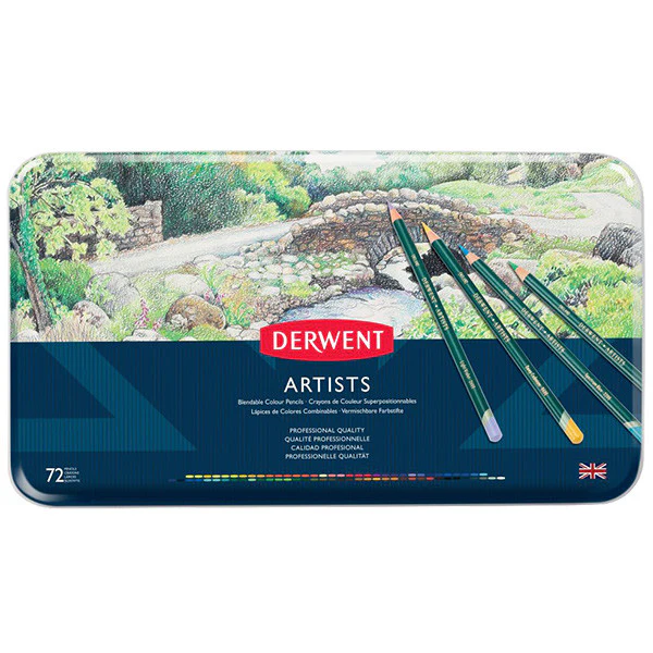 Derwent Artists Coloured Pencils Tin of 72