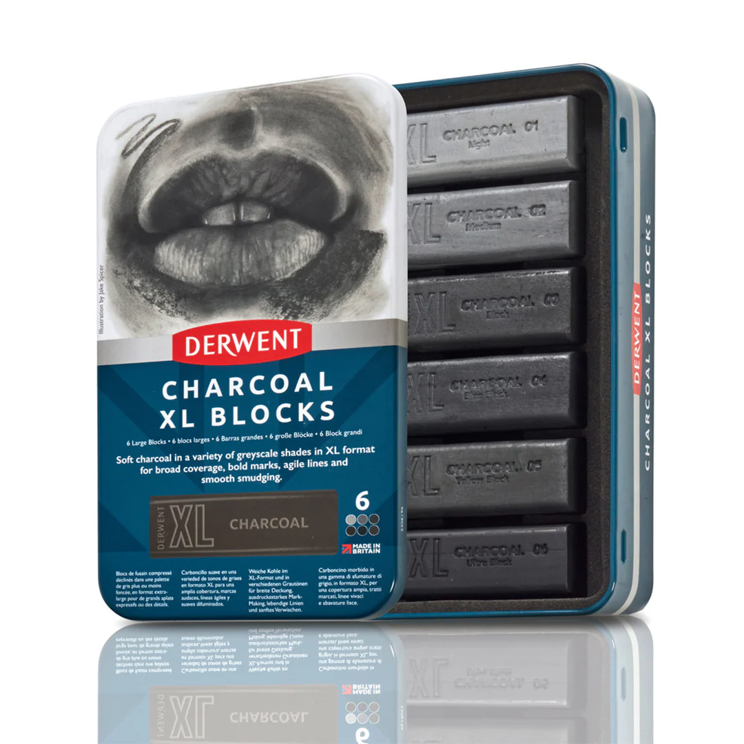 Derwent Charcoal XL Block Tin of 6 - Image 2