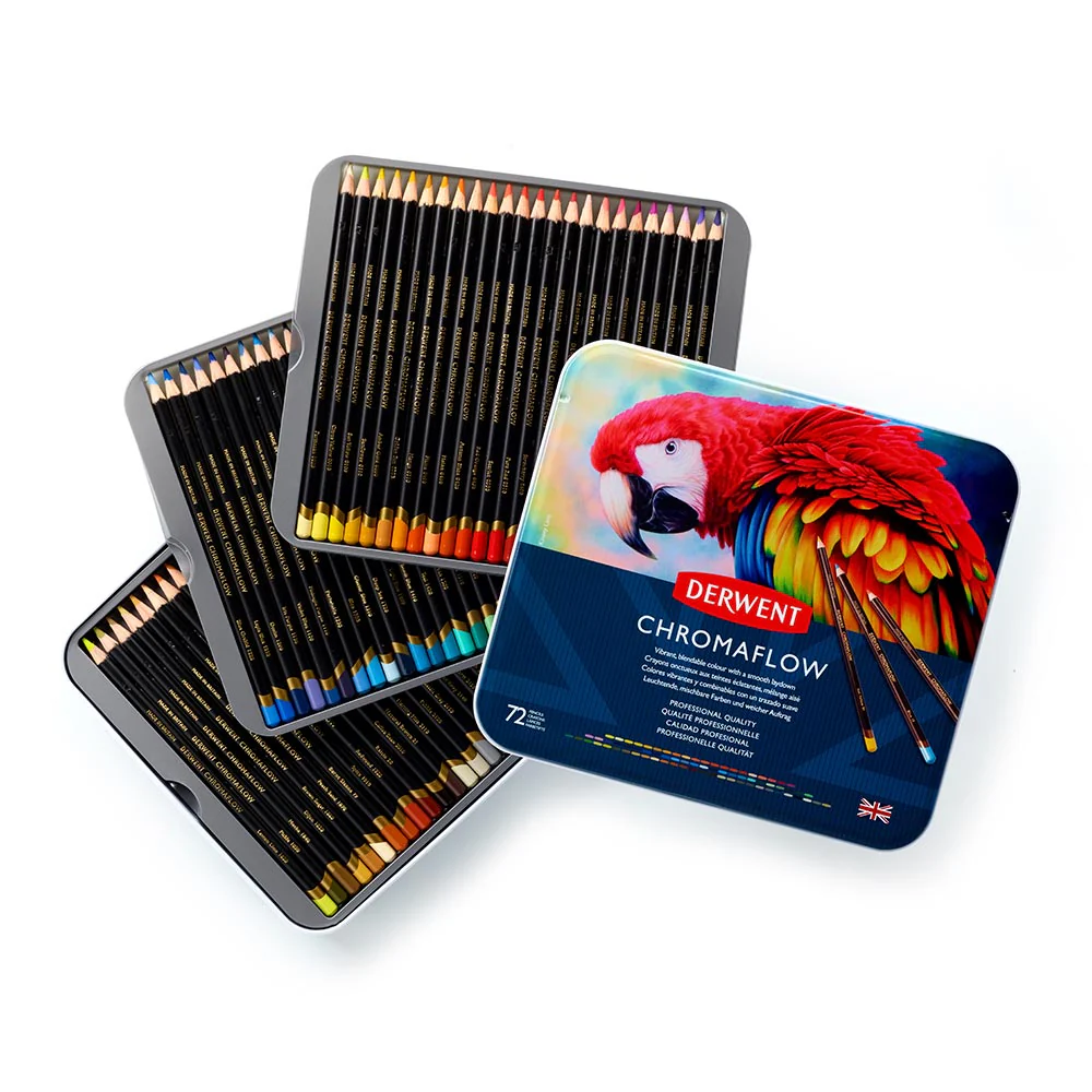 Derwent Chromaflow Pencils Tin of 72 - Image 4