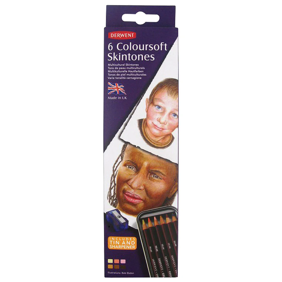 Derwent Coloursoft Coloured Pencil Skintones Tin of 6
