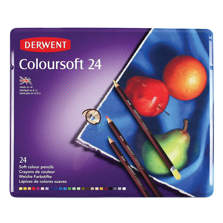 Derwent Coloursoft Coloured Pencil Tin of 24