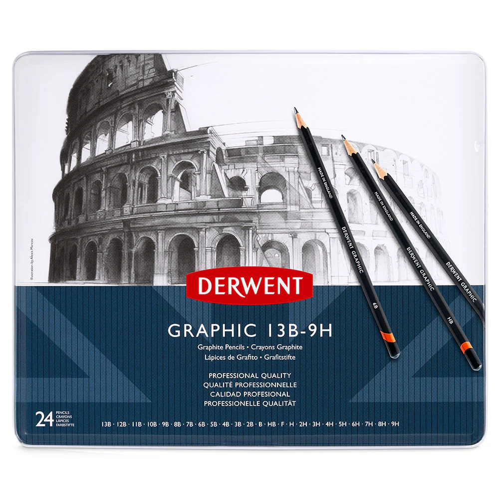 Derwent Graphic Graphite Pencil Tin of 24 - Image 4