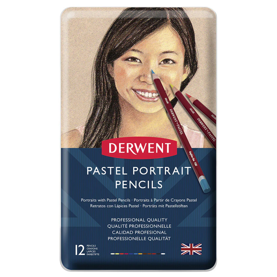 Derwent Pastel Pencil Tin of 12 Skintones