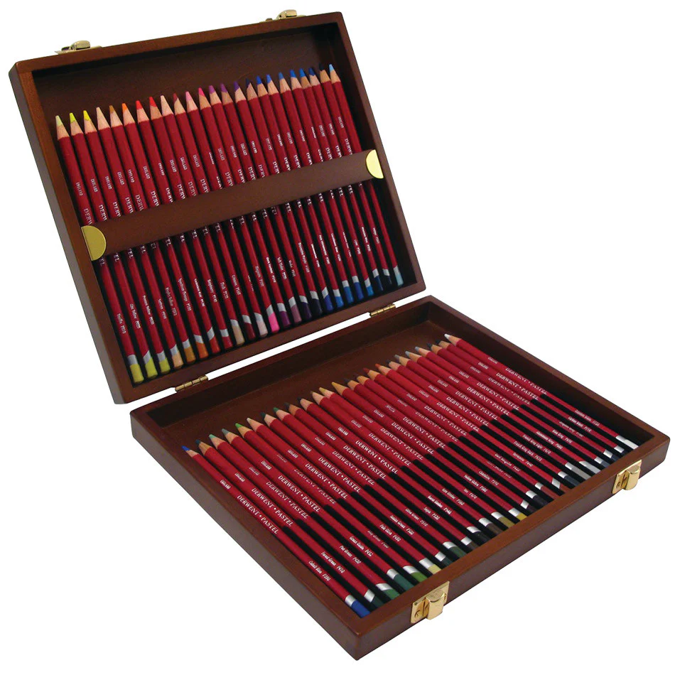 Derwent Pastel Pencil Wooden Box of 48