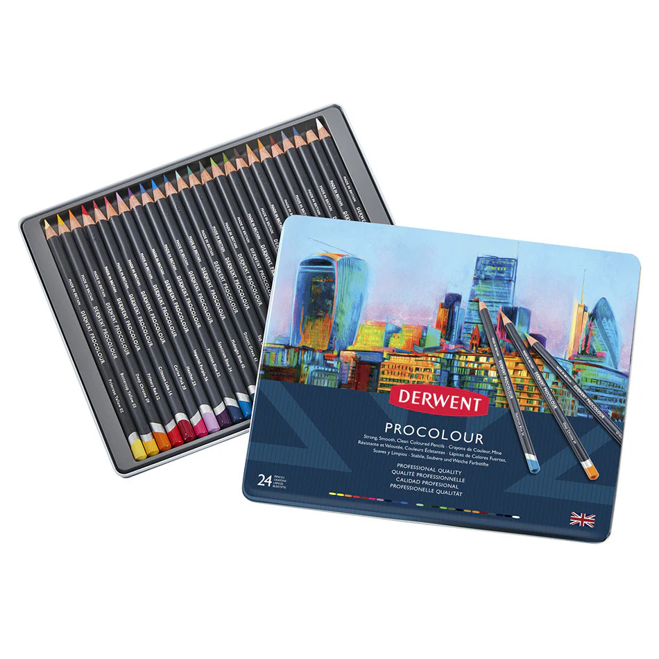 Derwent Procolour Pencil Tin of 24 - Image 2
