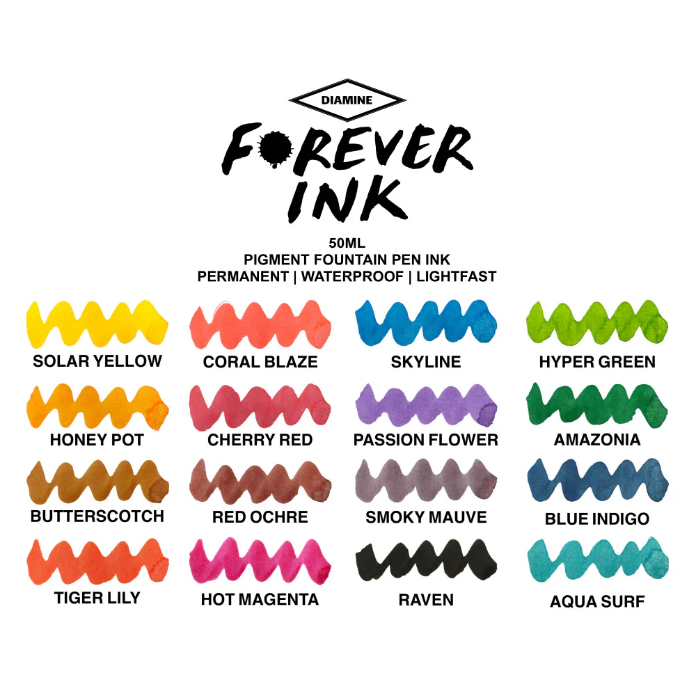 Diamine Forever Ink Permanent Pigment Fountain Pen Ink 50ml - Image 3
