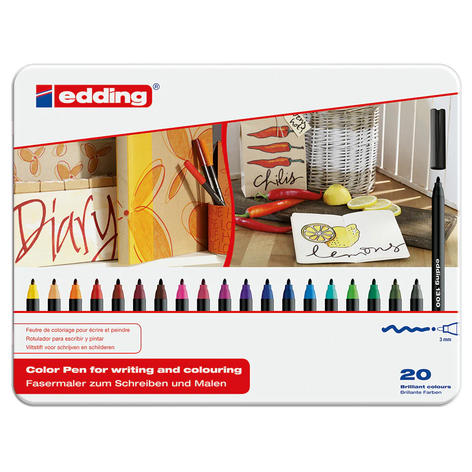 edding 1300 Colourpen Assorted Tin of 20