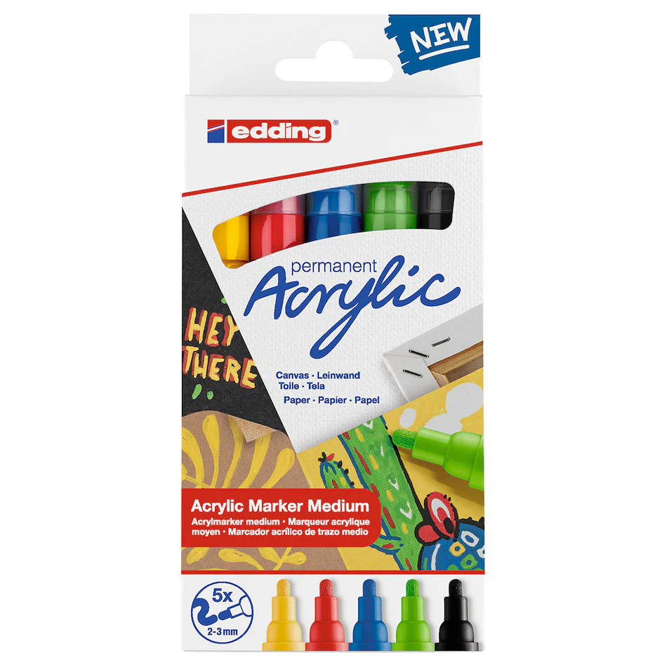 edding E-5100/5s Acrylic Markers Medium Set of 5