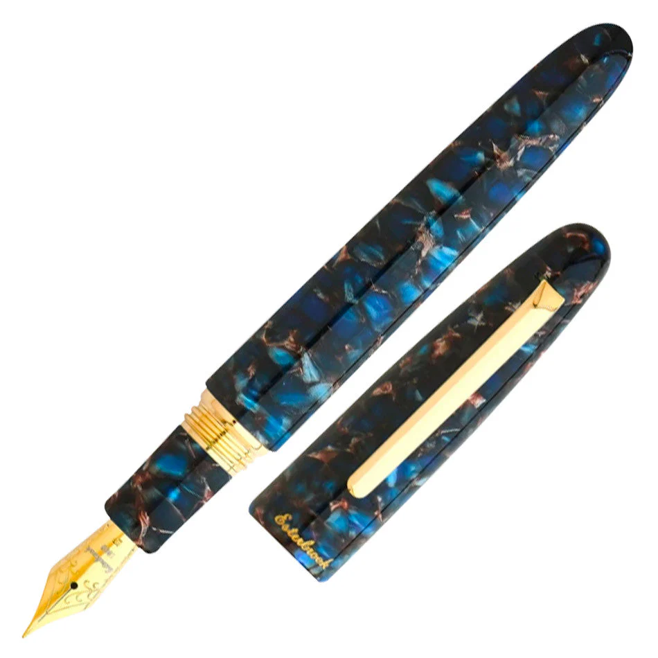 Esterbrook Estie Oversize Fountain Pen Nouveau Bleu with Gold Trim Custom Gena Nib