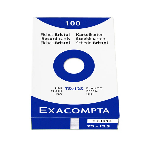 Exacompta White 5 x 3 (125 x 75) Record Cards Pack of 100 - Image 2