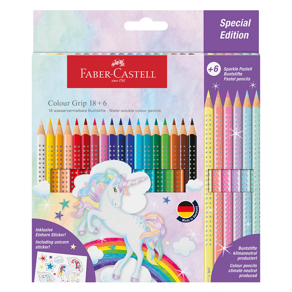 Faber-Castell Colouring Pencils Colour Grip Special Edition Unicorn Set 18+6