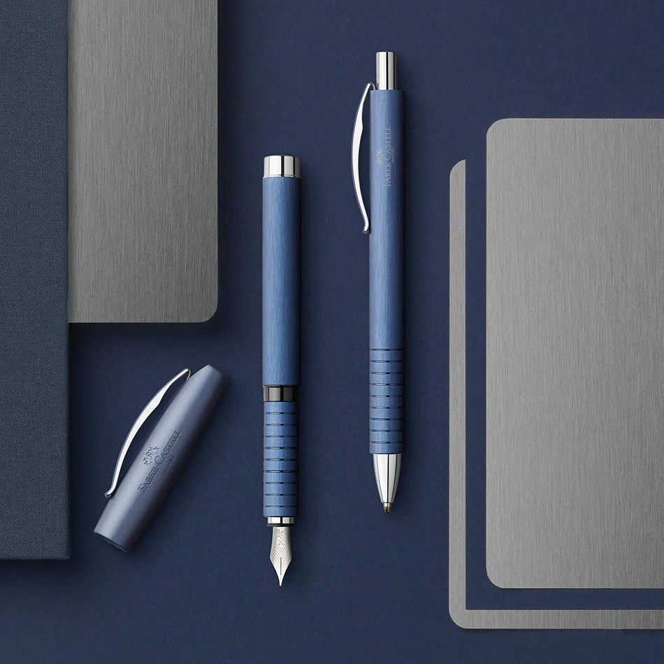 Faber-Castell Essentio Aluminium Ballpoint Pen Blue - Image 2