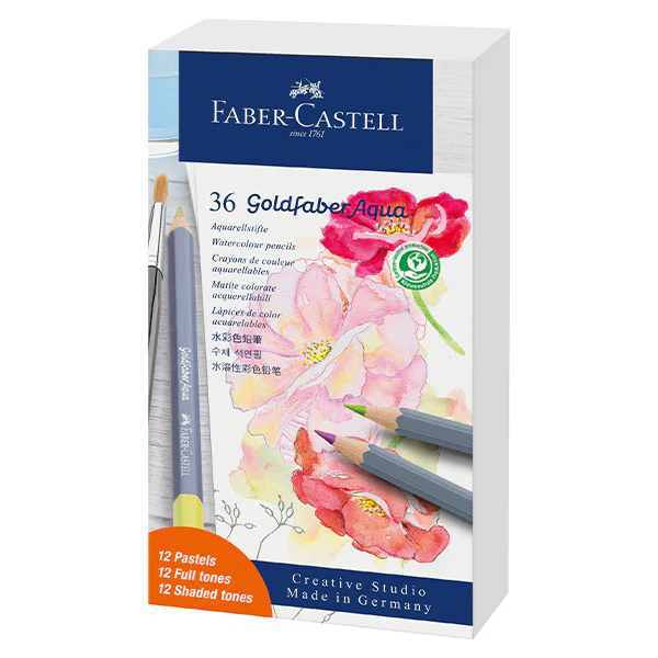 Faber-Castell Goldfaber Aqua Watercolour Pencil Pastel Colours Gift Set