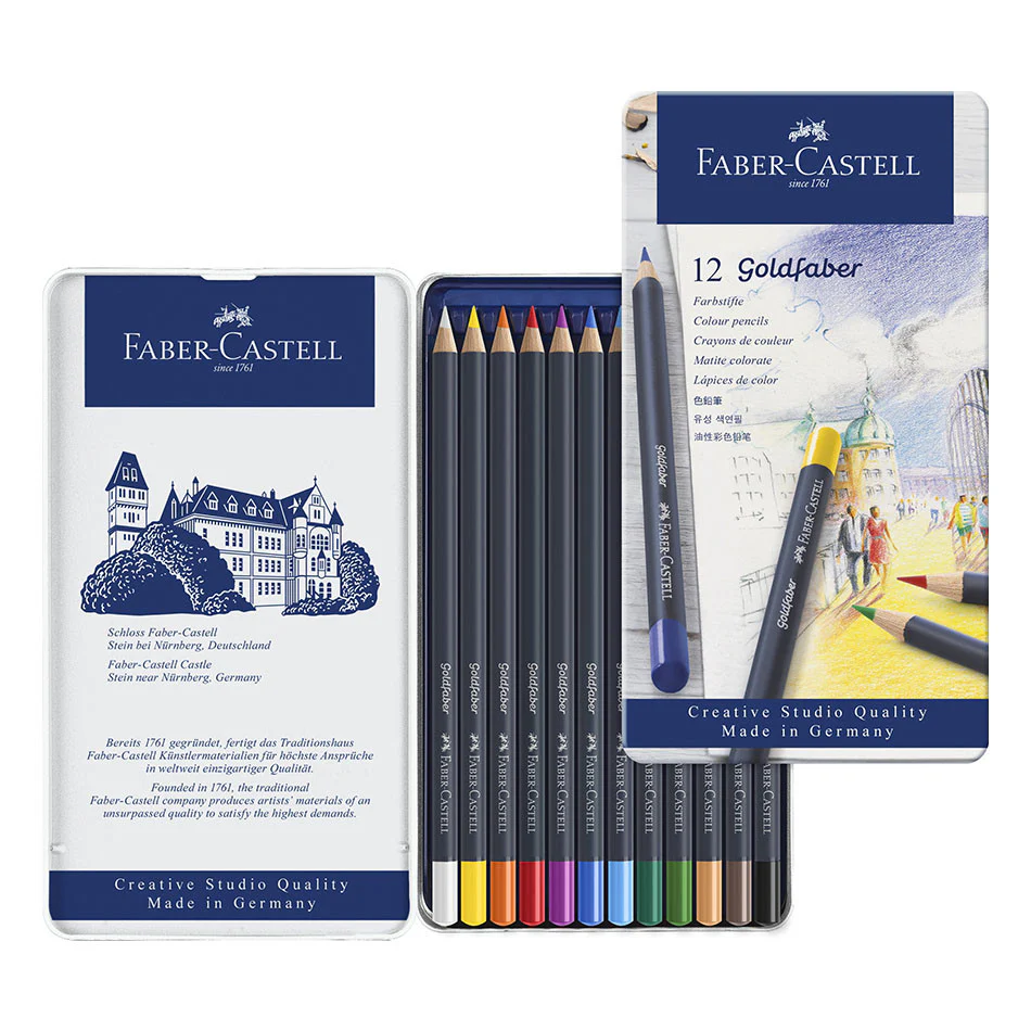 Faber-Castell Goldfaber Colour Pencils Tin of 12 - Image 2
