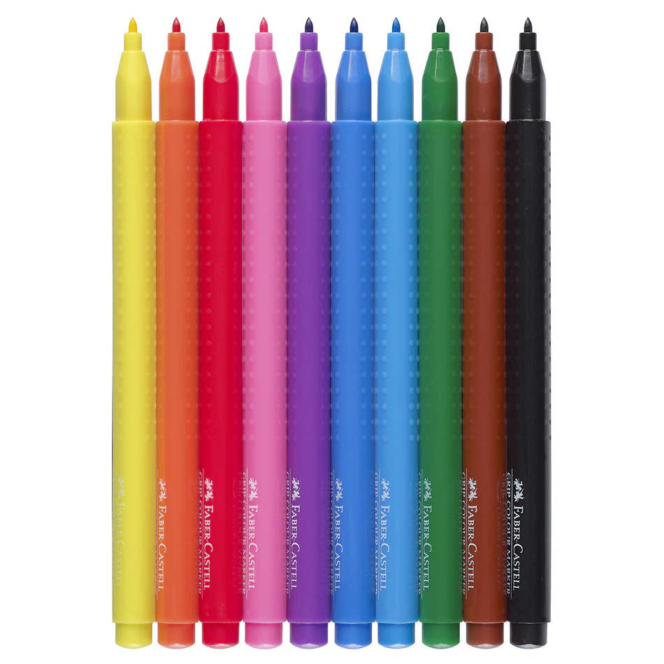 Faber-Castell Grip Colour Marker Pens Set of 10 - Image 2