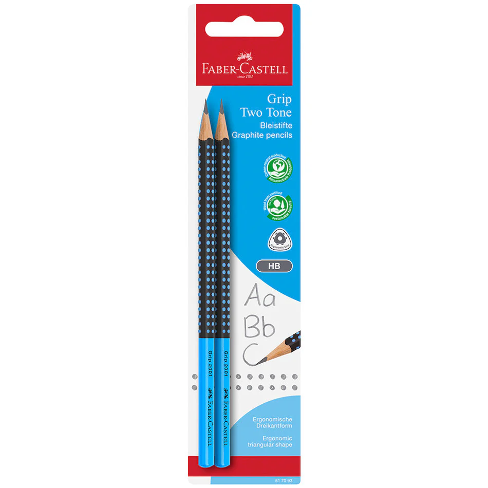 Faber-Castell Grip Two Tone Graphite Pencil Set of 2