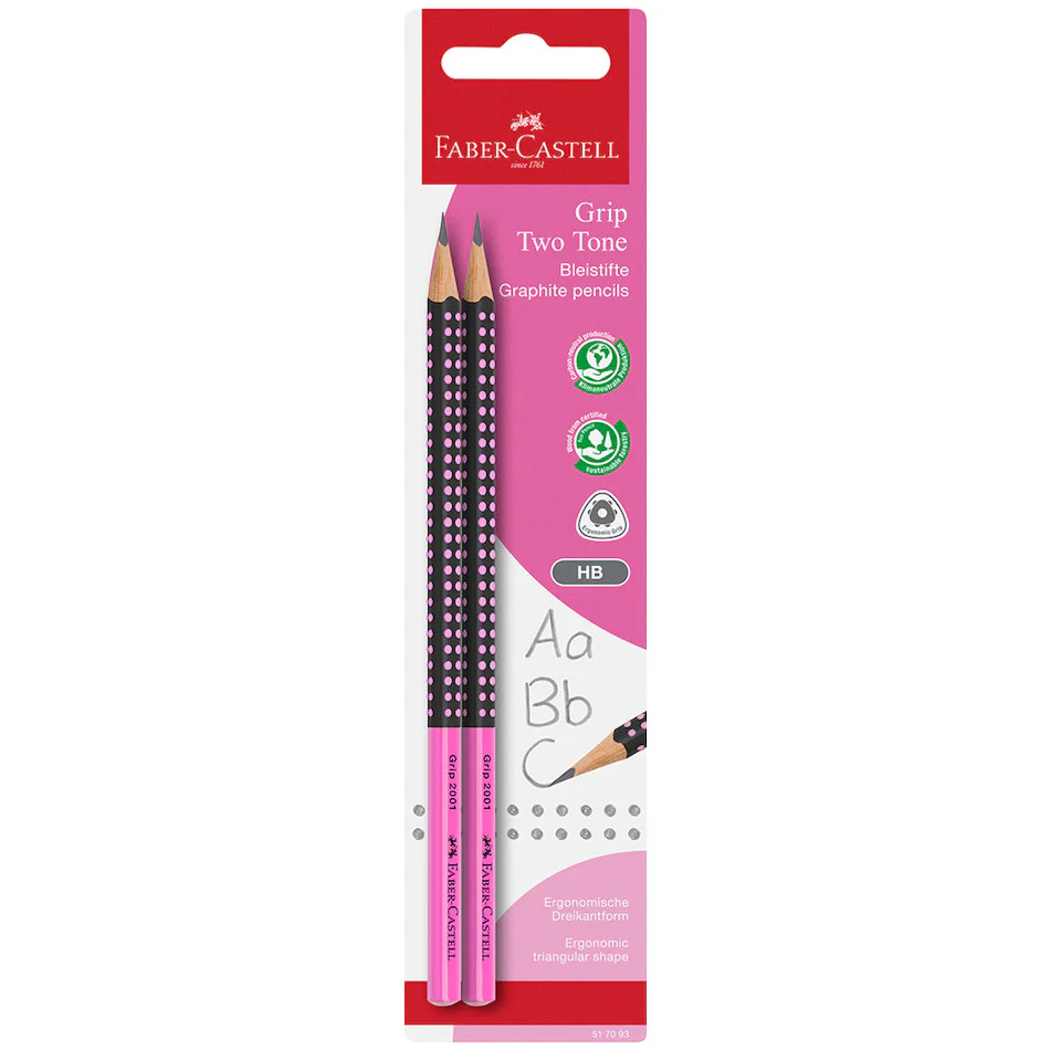 Faber-Castell Grip Two Tone Graphite Pencil Set of 2 - Image 2