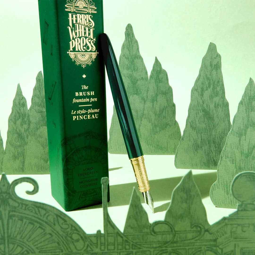 Ferris Wheel Press Brush Fountain Pen Lord Evergreen - Image 2