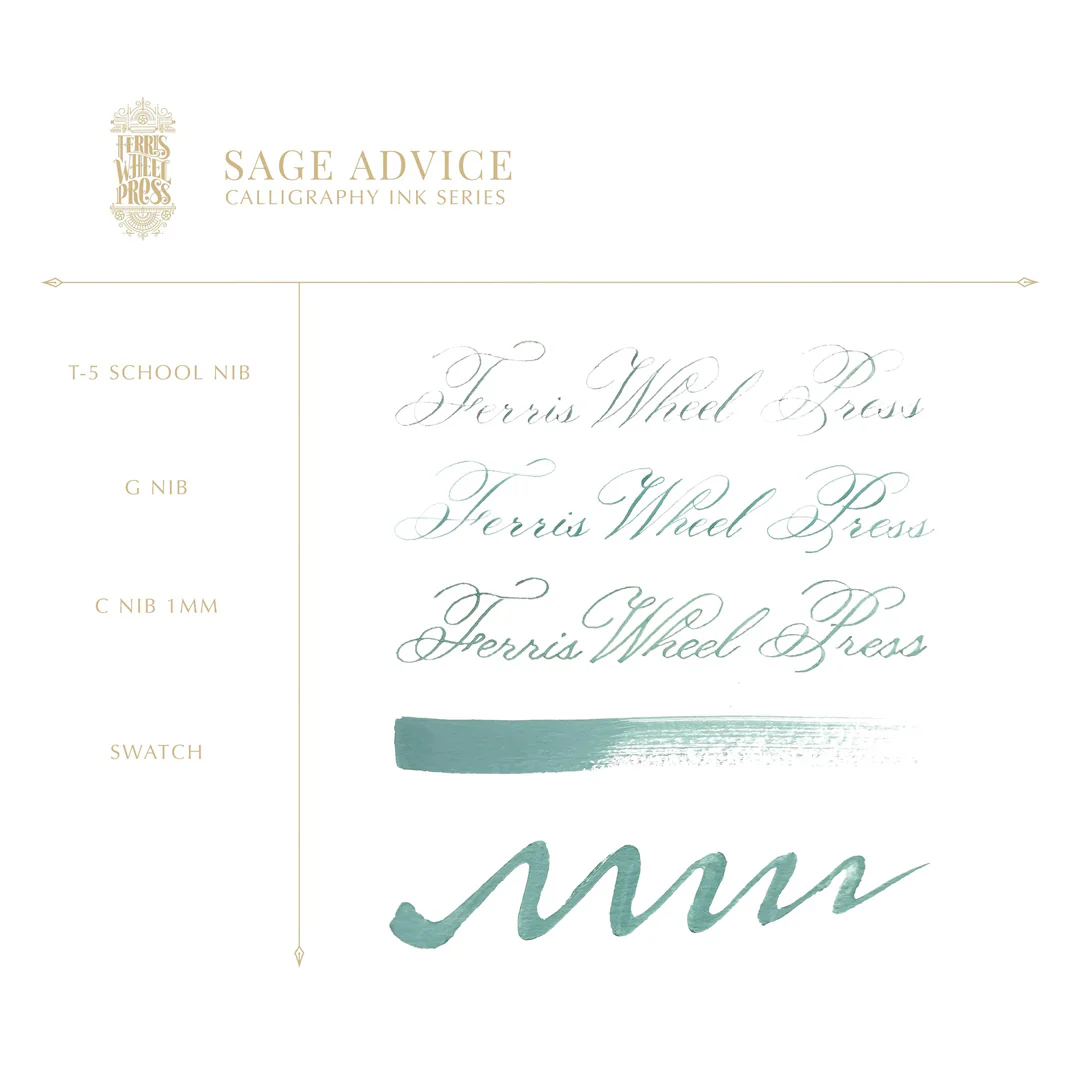 Ferris Wheel Press Calligraphy Ink 28ml Sage Advice - Image 2