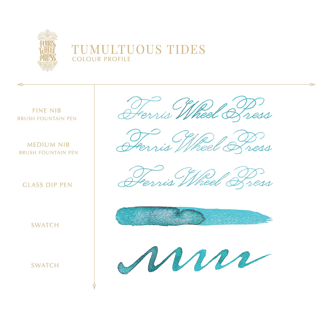 Ferris Wheel Press FerriTales Fountain Pen Ink 20ml Tumultuous Tides - Image 2