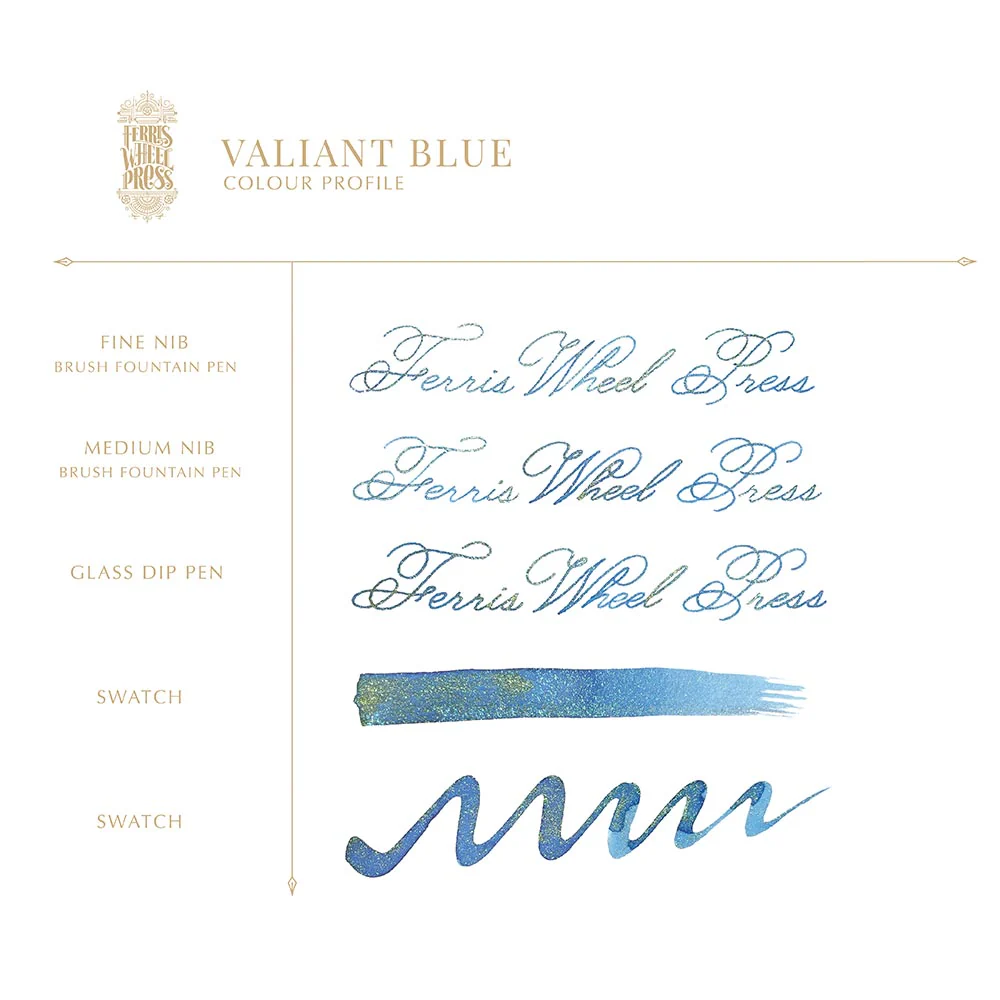 Ferris Wheel Press Ferritales Fountain Pen Ink 20ml Valiant Blue - Image 5