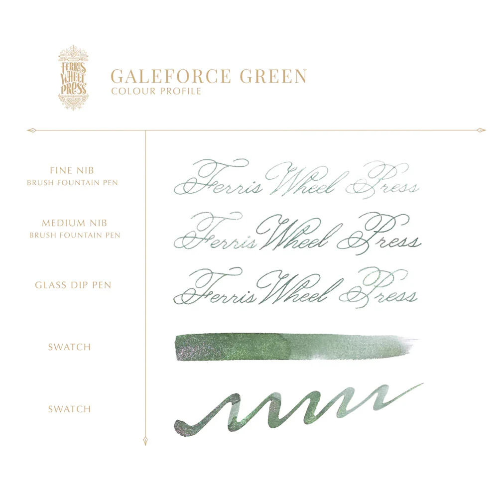 Ferris Wheel Press Ferritales Fountain Pen Ink 85ml Galeforce Green - Image 3