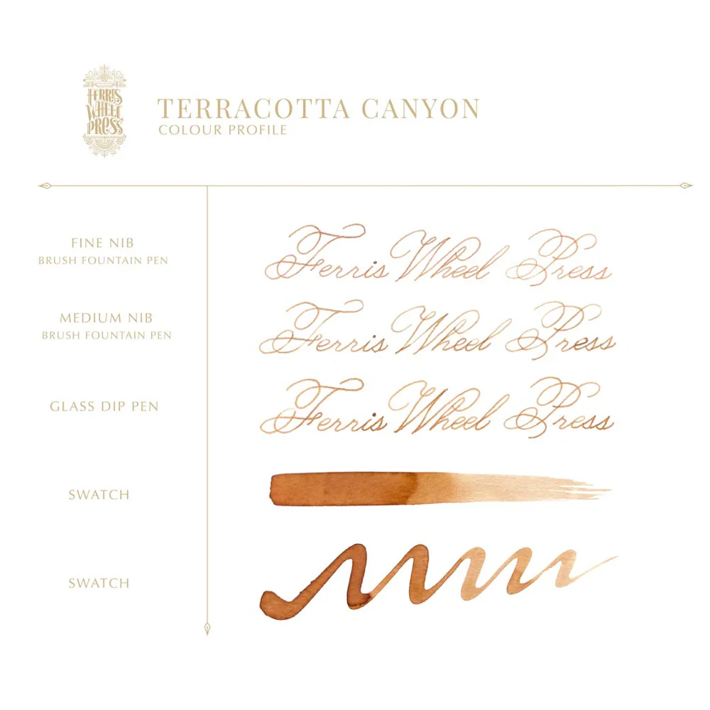 Ferris Wheel Press Fountain Pen Ink 38ml Terracotta Canyon - Image 3