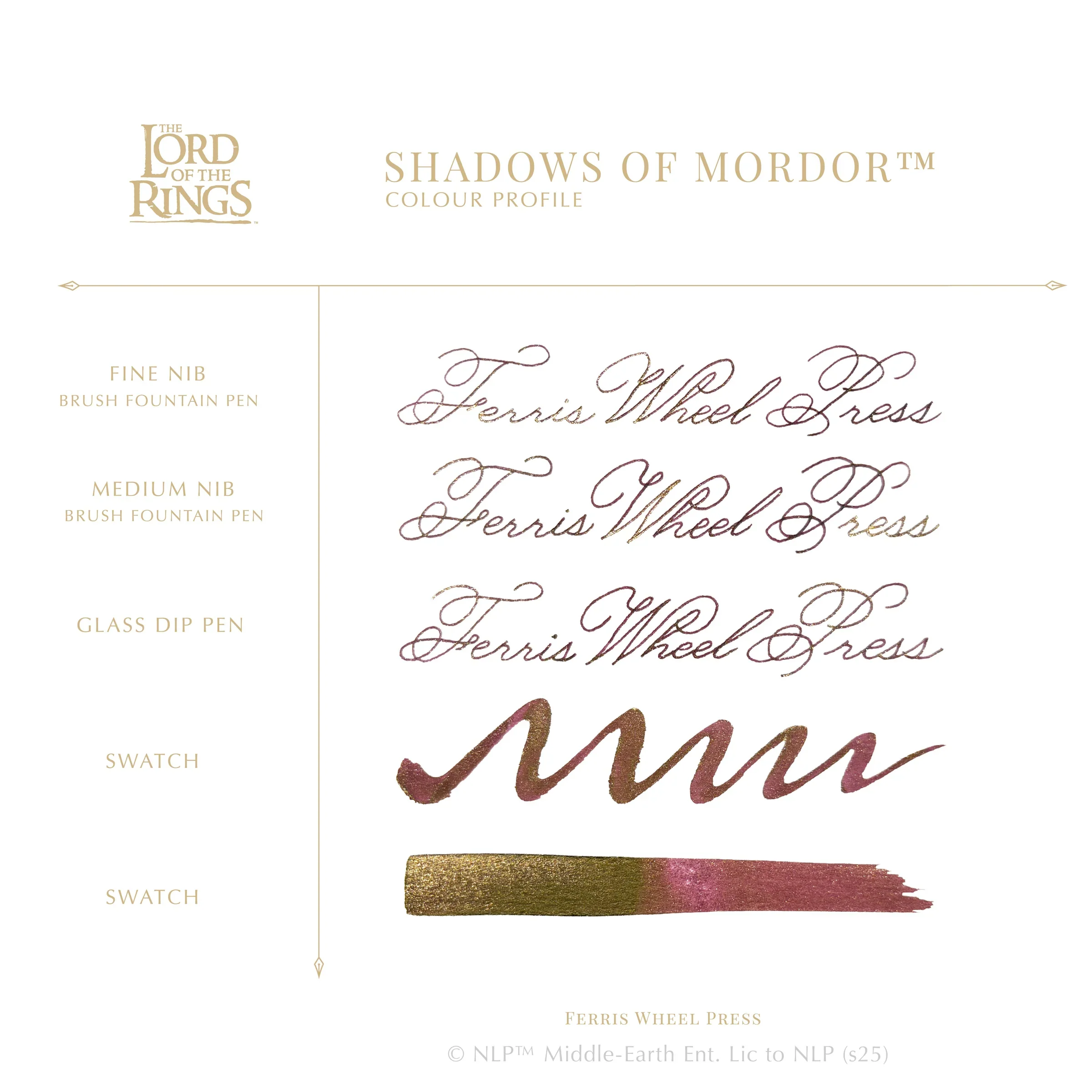 Ferris Wheel Press Lord of the Rings Fountain Pen Ink 10ml Shadows of Mordor - Image 3