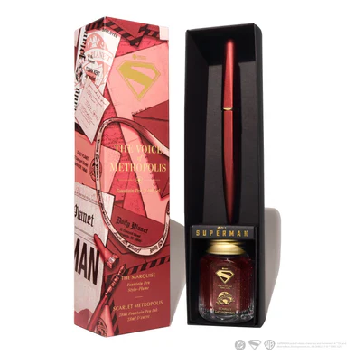 Ferris Wheel Press Superman Marquise Fountain Pen and 29ml Ink Set The Voice of Metropolis