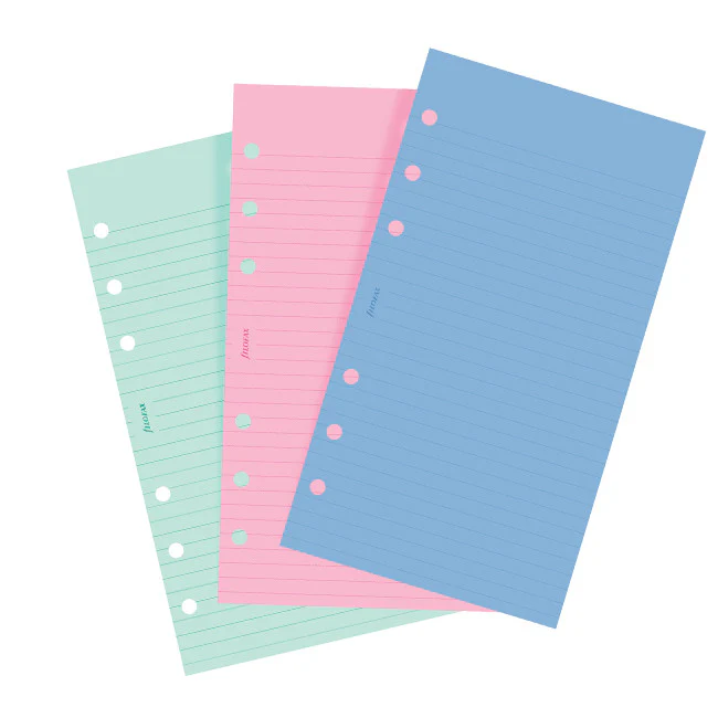 Filofax Fashion Ruled Notepaper Coloured