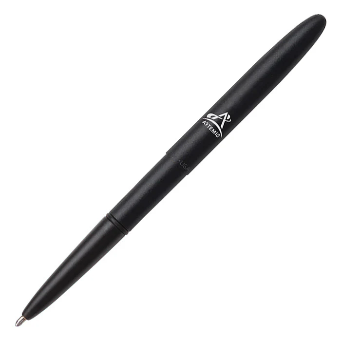 Fisher Space Pen Bullet Pressurised Ballpoint Pen Matt Black with Artemis Logo